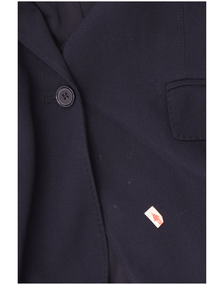 Marks & Spencer Womens 1 Button Blazer Jacket UK 14 Large Navy Blue