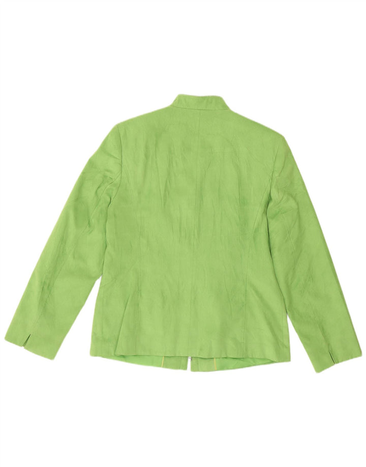 Giacca blazer da donna vintage UK 12 poliestere verde medio