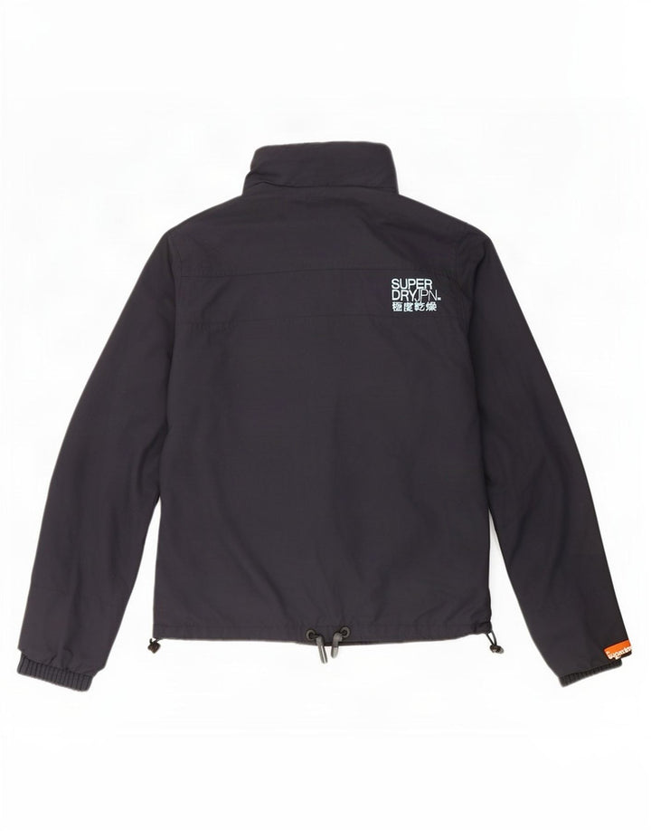 Superdry Veste de Pluie Femme UK 14 Large Bleu Marine Nylon