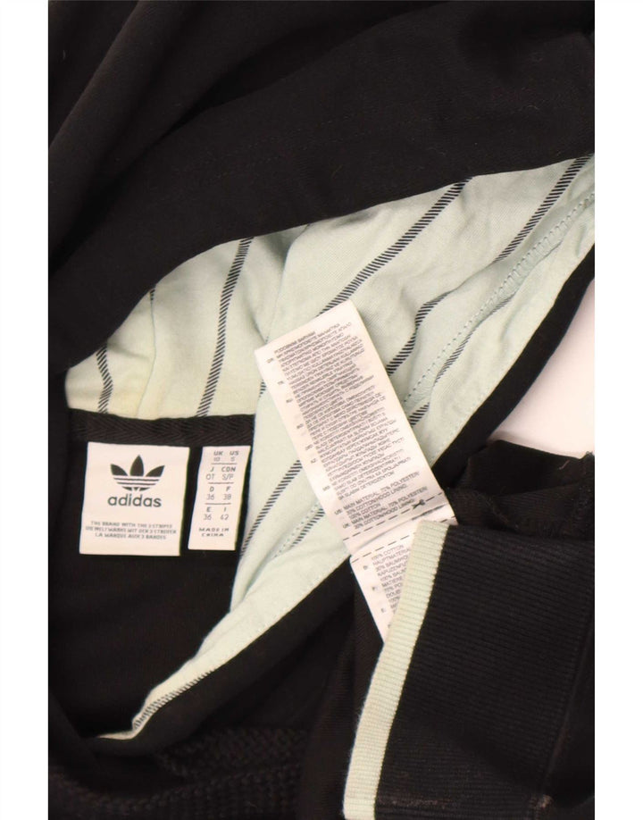 Adidas Womens Crop Oversized Hoodie Jumper UK 10 Small  Black Polyester