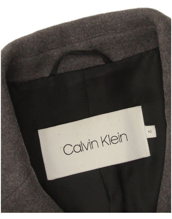 Abrigo Calvin Klein para mujer IT 42 Lana virgen gris medio