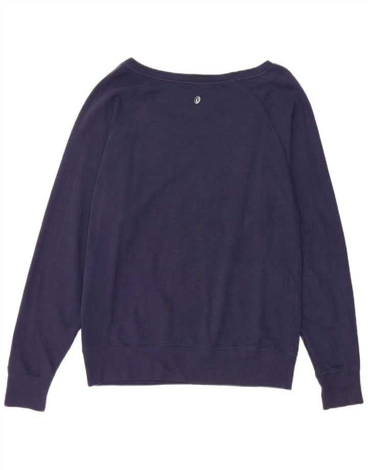 RUSSELL ATHLETIC Womens Sweatshirt Jumper UK 14 Medium Navy Blue Cotton