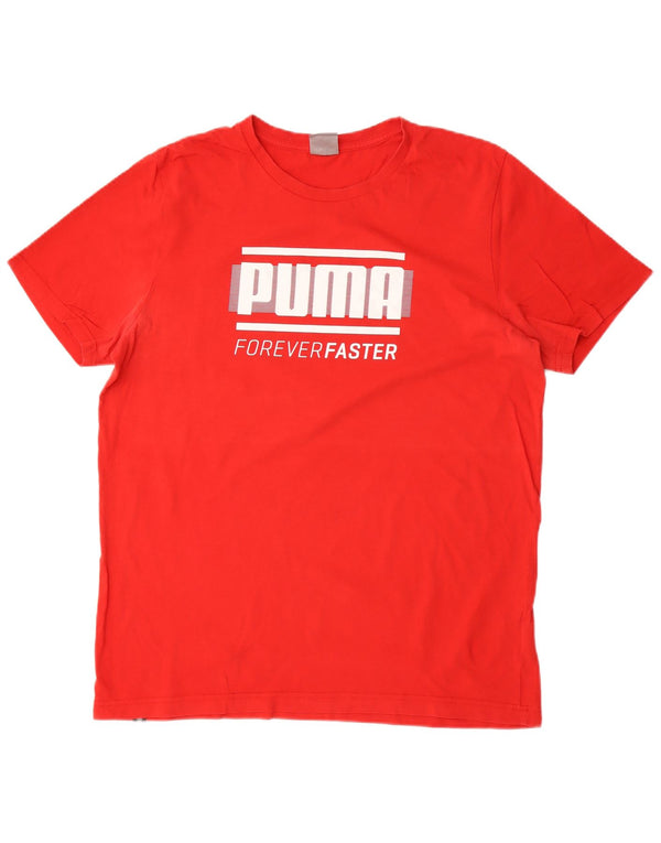 Puma Mens Graphic T-Shirt Top Large Red Cotton