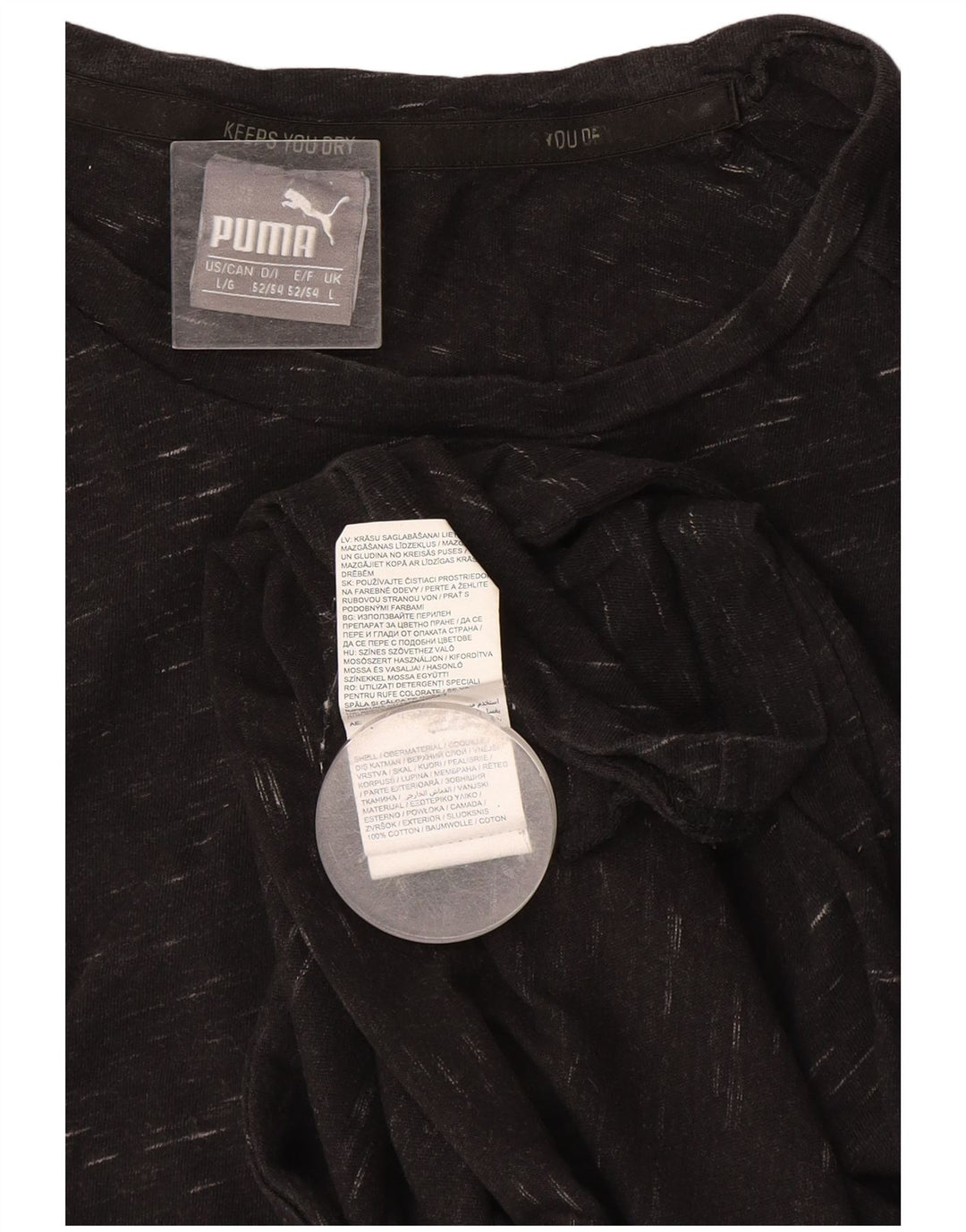 Puma Mens T-Shirt Top Large Grey Flecked Cotton