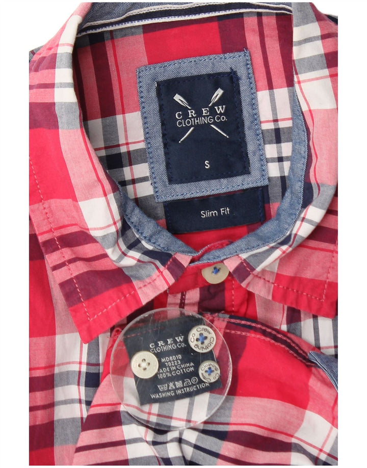 Crew Clothing Mens Slim Fit Shirt Small Red Check Cotton