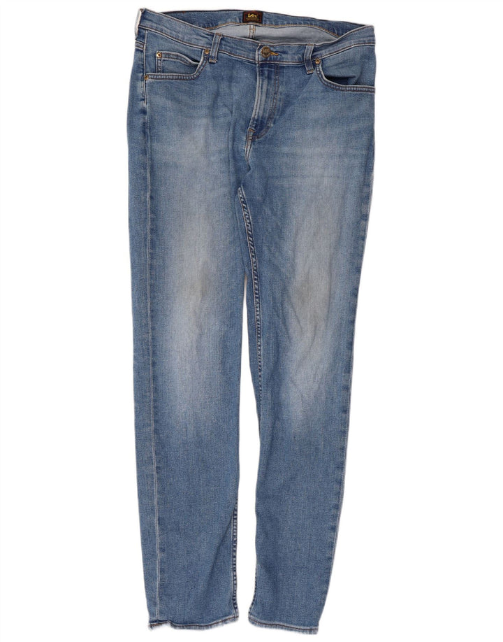 LEE Womens Rider Slim Jeans W34 L32 Blue Cotton