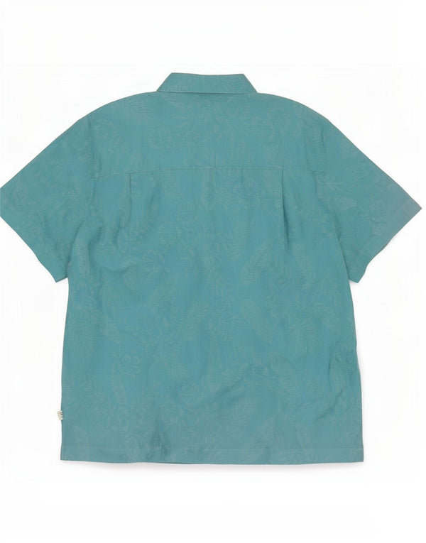 Island Shores Herre Hawaii kortærmet skjorte XL Blue Floral Rayon