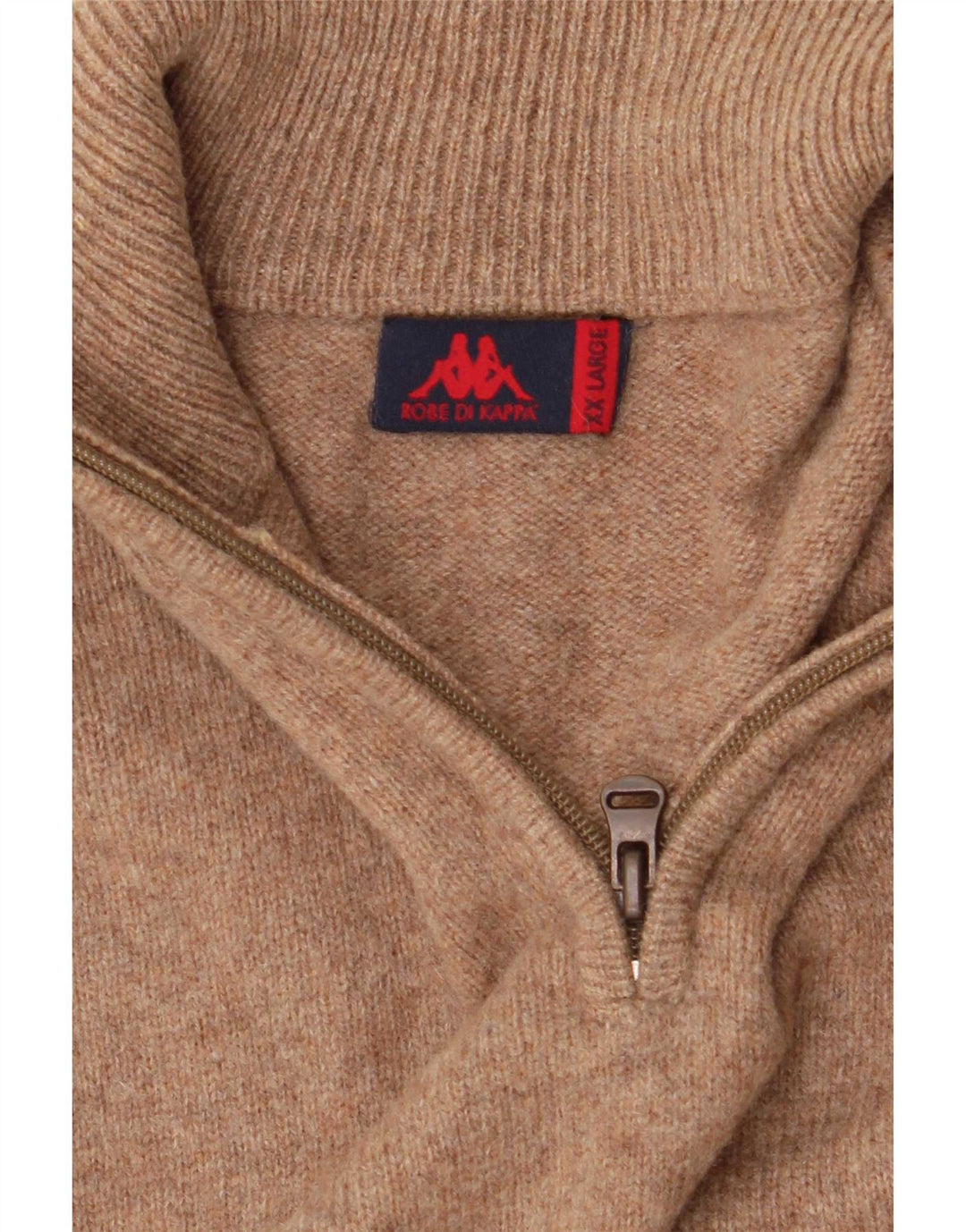 Maglione Kappa da uomo con zip e collo 2XL in lana marrone