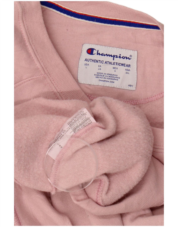 CHAMPION Womens Graphic Sweatshirt Jumper UK 16 Large Pink Polyester