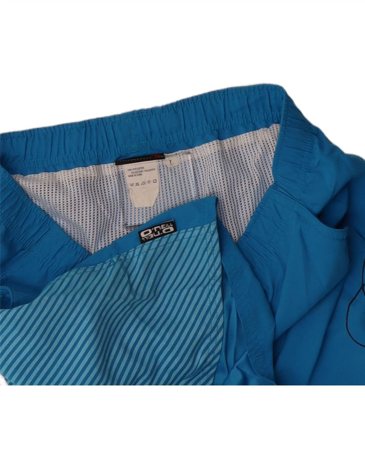 O'NEILL Mens Graphic Swimming Shorts Large  Blue Striped Polyester Vintage O'Neill and Second-Hand O'Neill from Messina Hembry 