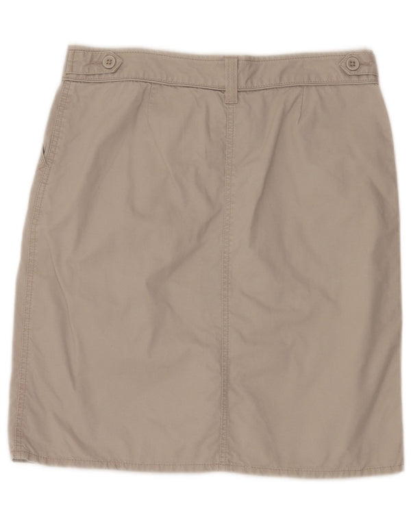 Marks & Spencer Damen Bleistiftrock UK 12 Medium W32 Beige Baumwolle