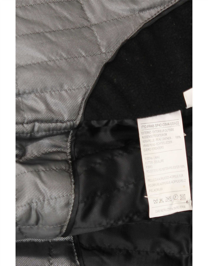 Zarro Mens Leather Jacket IT 52 XL Black