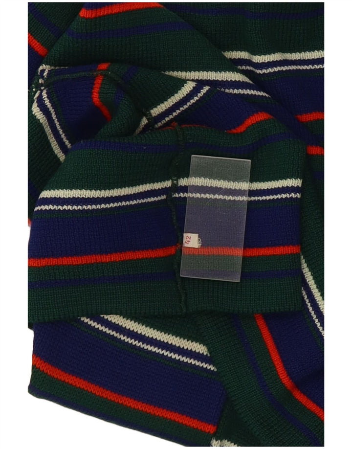 Vintage Dame Turtle Neck Jumper Sweater IT 42 Medium Grøn Stribet