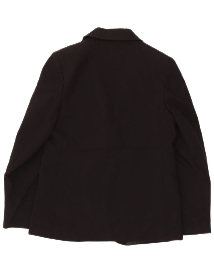 MARKS & SPENCER Girls 2 Button Blazer Jacket 12-13 Years Black Polyester