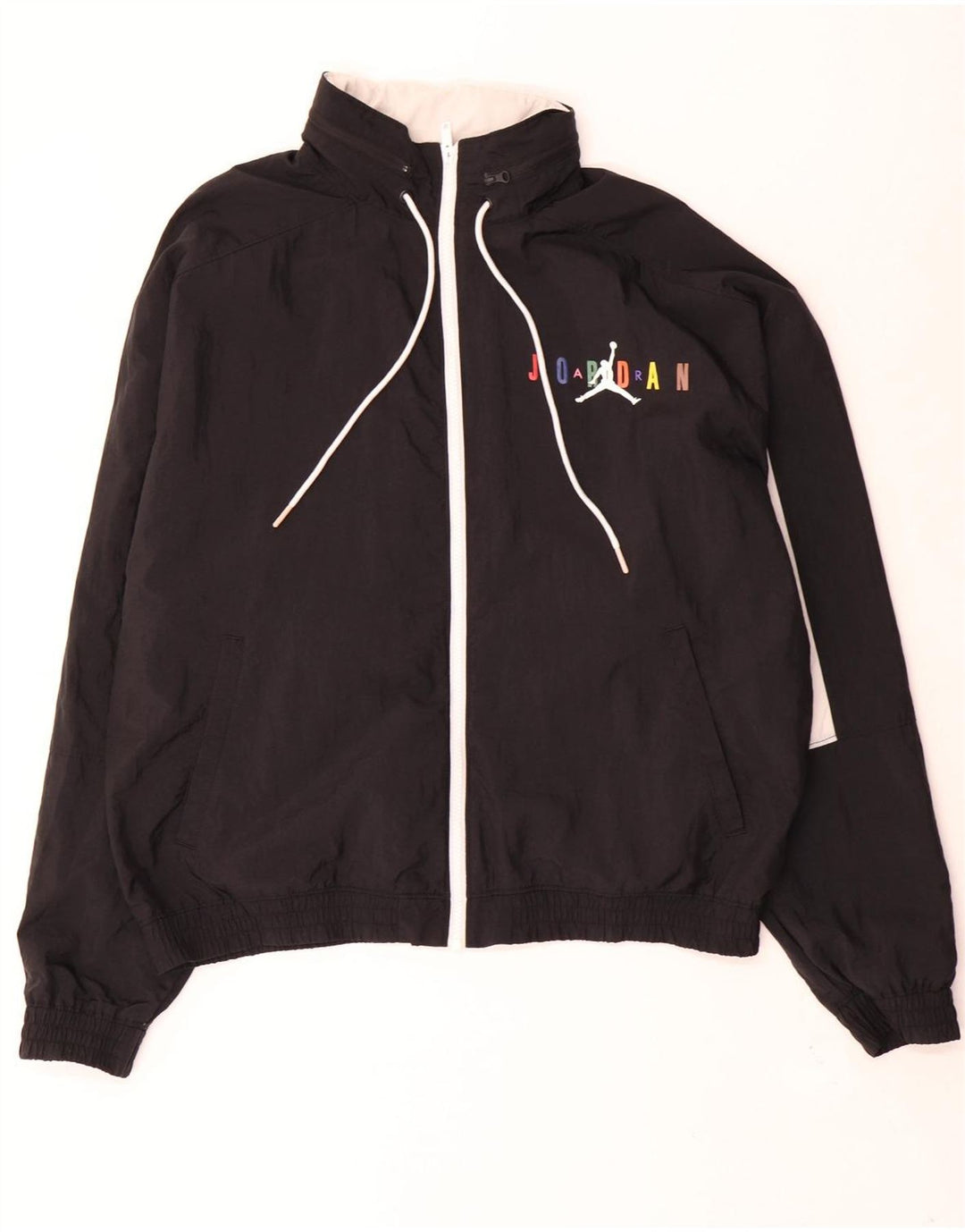 Jordan Mens Graphic Tracksuit Top Jacket Medium Black Colourblock Polyester