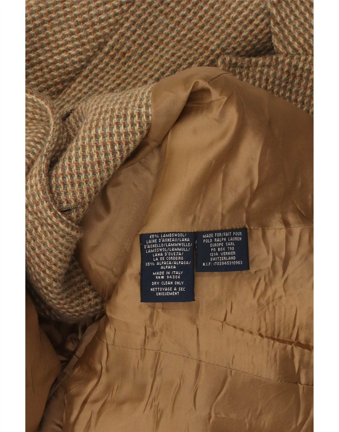 Ralph Lauren Γυναικείο σακάκι σακάκι με 3 κουμπιά US 10 Large Brown Check