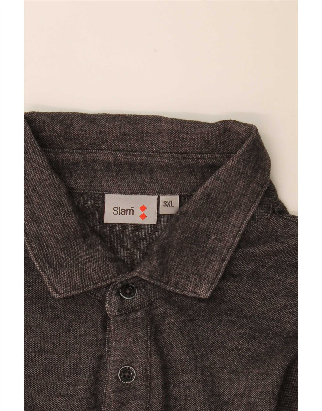Slam Mens Long Sleeve Polo Shirt 3XL Grey Flecked