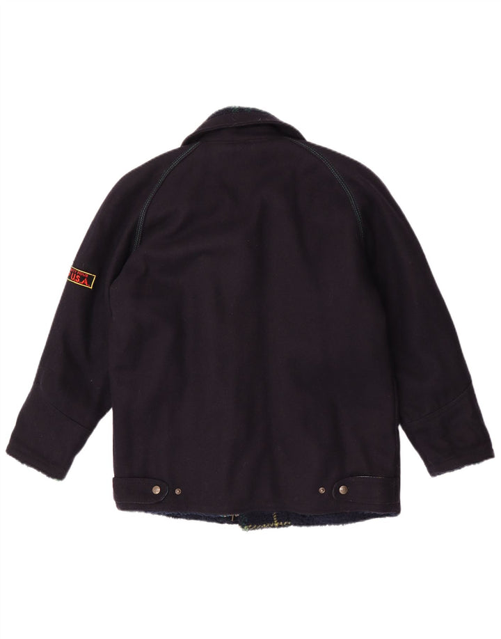 POP 84 dame 3/4 ærmet oversized utility jakke EU 36 Small Navy Blue