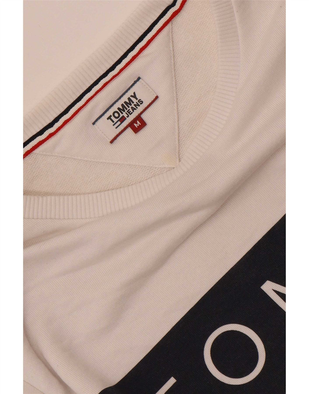 Tommy Hilfiger Womens Sweatshirt Jumper UK 14 Medium White Colourblock