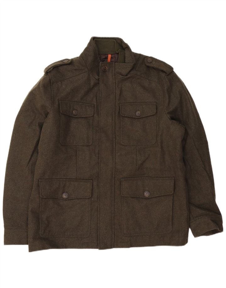 Dockers Mens Military Utility Jacket UK 42 XL Khaki Wool