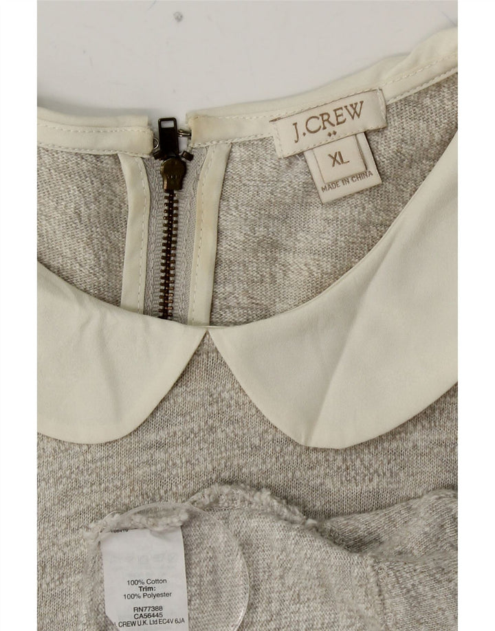 J. CREW Womens Blouse Top UK 18 XL Grey Cotton