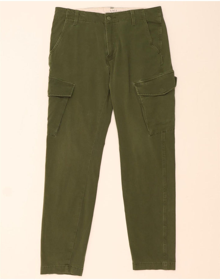 Levi's Mens Slim Cargo Trousers W31 L30 Green Cotton
