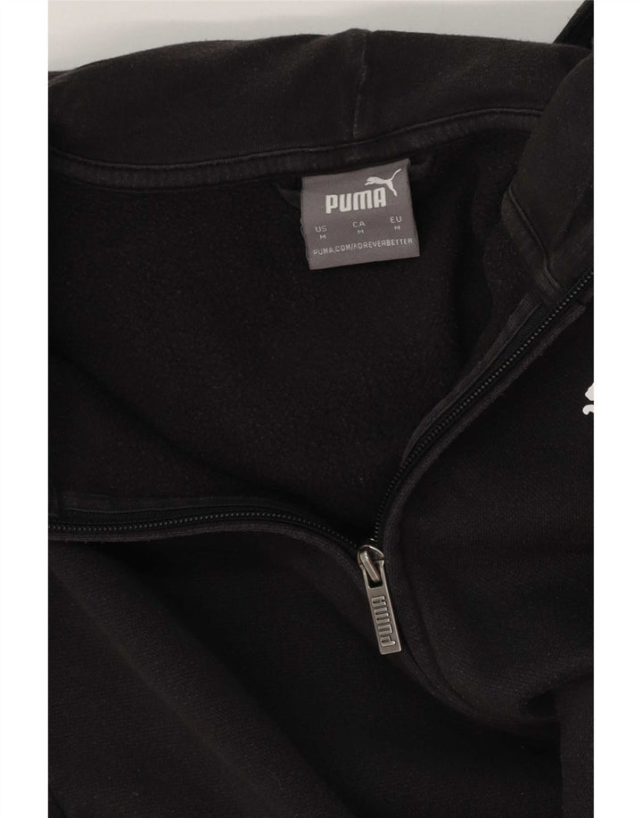 Puma Womens Graphic Zip Hoodie Sweater UK 14 Medium Black