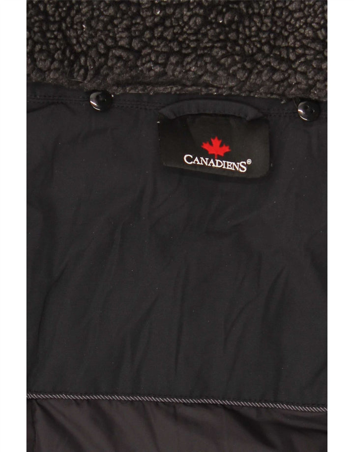 Canadiens Veste matelassée à capuche pour hommes IT 48 coton noir moyen