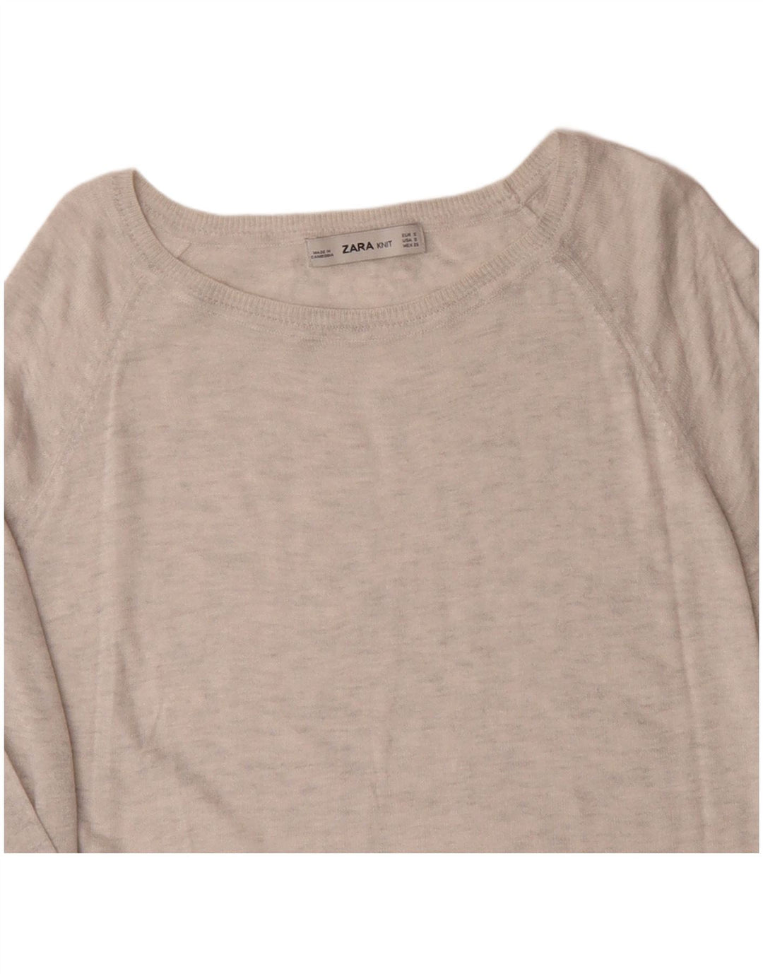 ZARA Womens Oversized Boat Neck Jumper Sweater UK 10 Small Grey