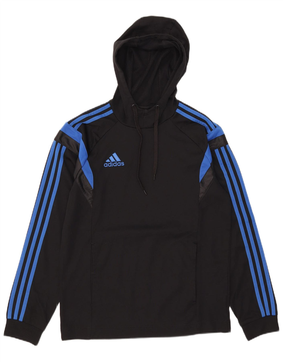 Felpa con cappuccio da uomo Adidas Small nera in poliestere color block