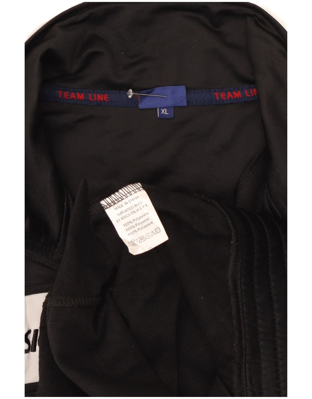 Asics Mens Graphic Tracksuit Top Jacket XL Black Colourblock Polyester