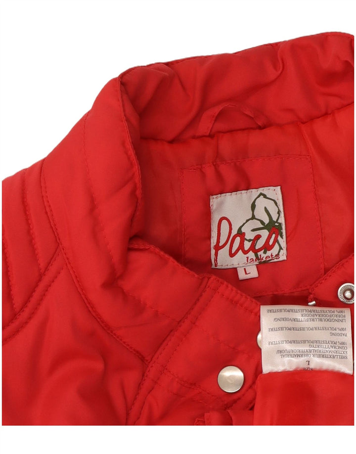 Paco Womens Padded Gilet UK 16 Large Red Polyester