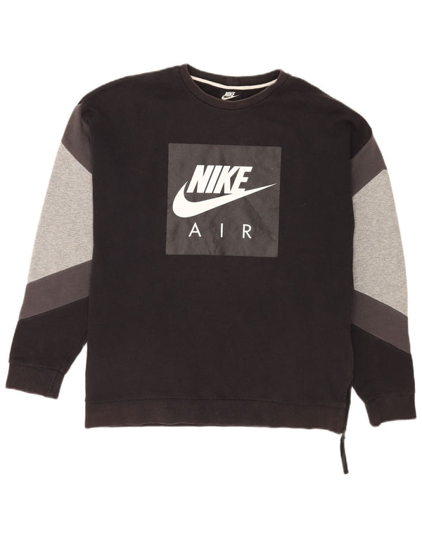 Nike Mens Graphic Loose Fit Sweatshirt Jumper Medium Black Colourblock