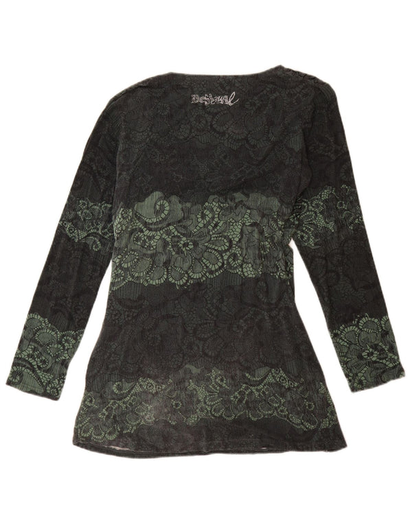 Desigual Damen Tunika-Top UK 18 XL Grün Paisley
