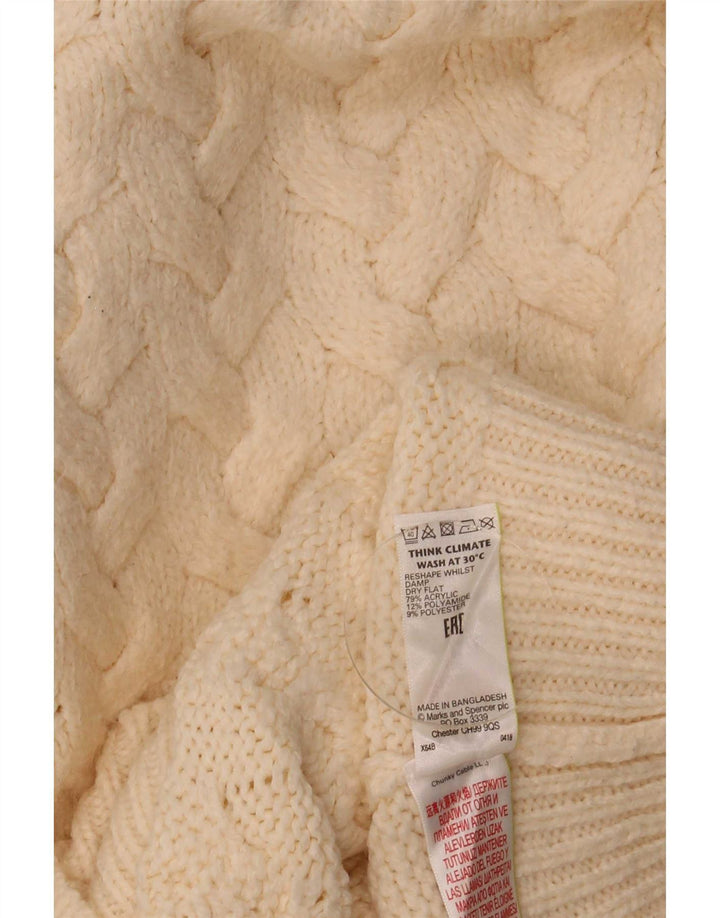 Marks & Spencer Dame Turtle Neck Jumper Sweater UK 10 Small Beige