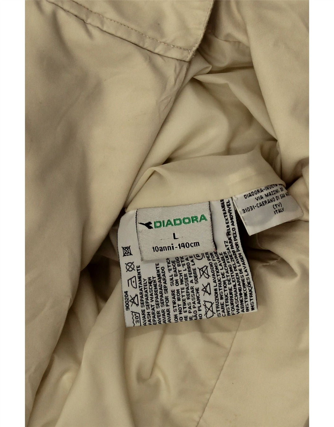 Diadora Piger Oversized Polstret Jakke 9-10 År Stor Beige Polyester