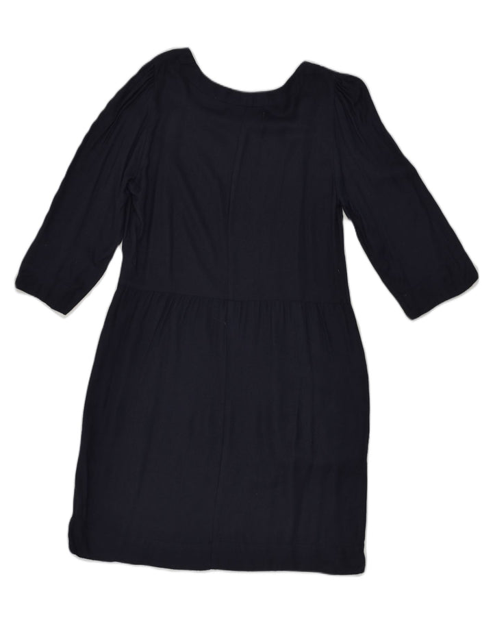 VINTAGE Womens Tunic Dress UK 12 Medium Navy Blue Polyester | Vintage Vintage | Thrift | Second-Hand Vintage | Used Clothing | Messina Hembry 