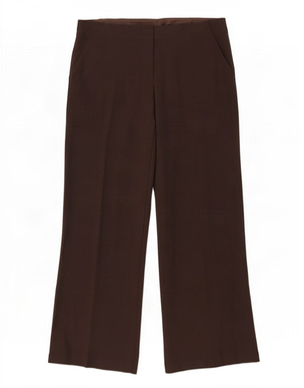Marks & Spencer Womens Loose Fit Casual Trousers UK 16 Large W35 L30 Brown