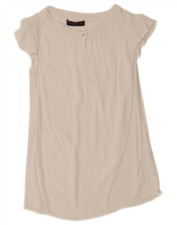 Trussardi Jeans Womens Longline Blouse Top IT 38 XS White