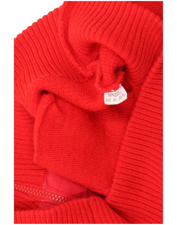 Vintage Mens Cardigan Sweater Medium Red Wool Retro