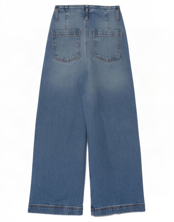 Zara γυναικείο τζιν ψηλόμεσο φαρδύ πόδι EU 22 2XS W22 L26 Μπλε