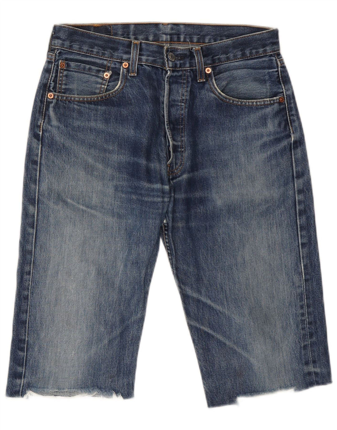 LEVI'S Mens 501 Denim Bermuda Shorts W32 Medium Blue Cotton