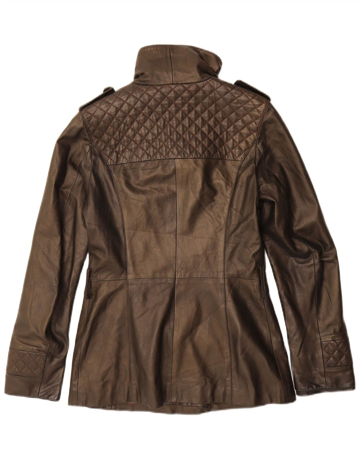 Vintage Womens Military Double Breasted Jacket UK 12 Medium Brown