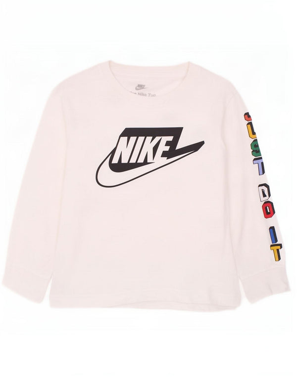 Nike Boys Graphic Top manga larga 4-5 años pequeño blanco