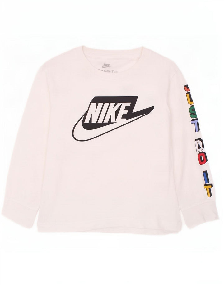 Nike Boys Graphic Top manga larga 4-5 años pequeño blanco