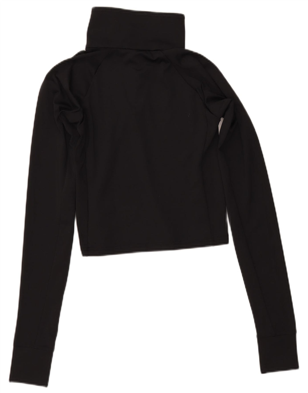 COLUMBIA Womens Crop Button Neck Pullover Tracksuit Top UK 12 Medium Black