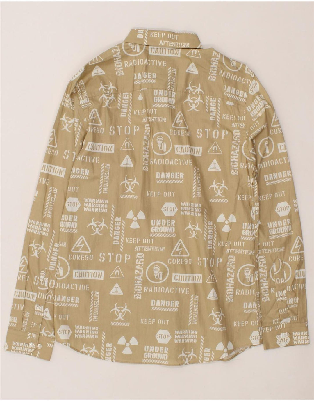 JACK & JONES Mens Graphic Shirt Large Beige Cotton Vintage Jack & Jones and Second-Hand Jack & Jones from Messina Hembry 