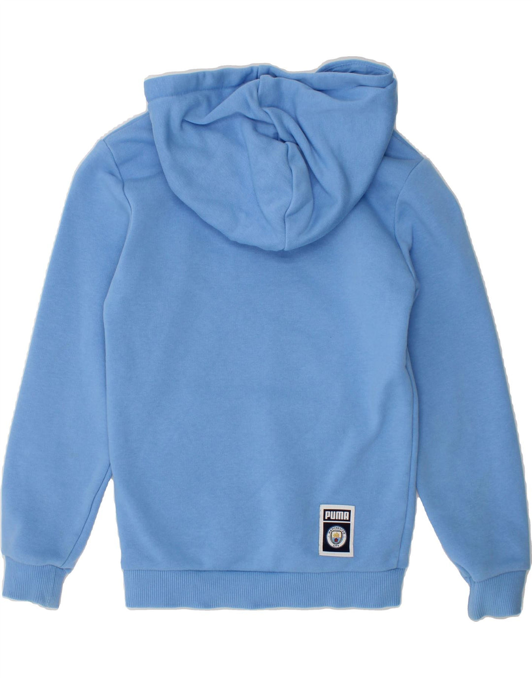 PUMA Boys Graphic Hoodie Jumper 4-5 Years Blue Cotton Vintage Puma and Second-Hand Puma from Messina Hembry 