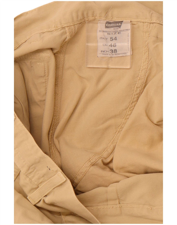 CARRERA Mens Cargo Shorts IT 54 2XL W38 Beige Cotton