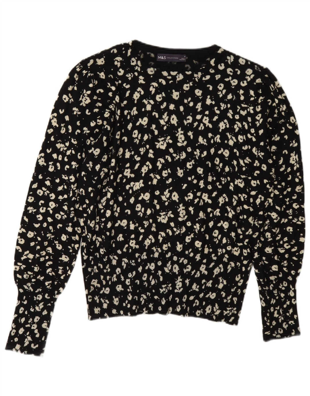 Sweter damski Marks & Spencer z okrągłym dekoltem, UK 12, średni czarny